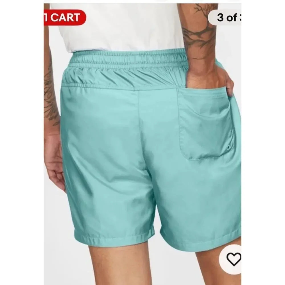 Nike‎ Sportswear Shorts Men’s Sz L New Blue Logo Standard Fit Mid-Thigh 6in